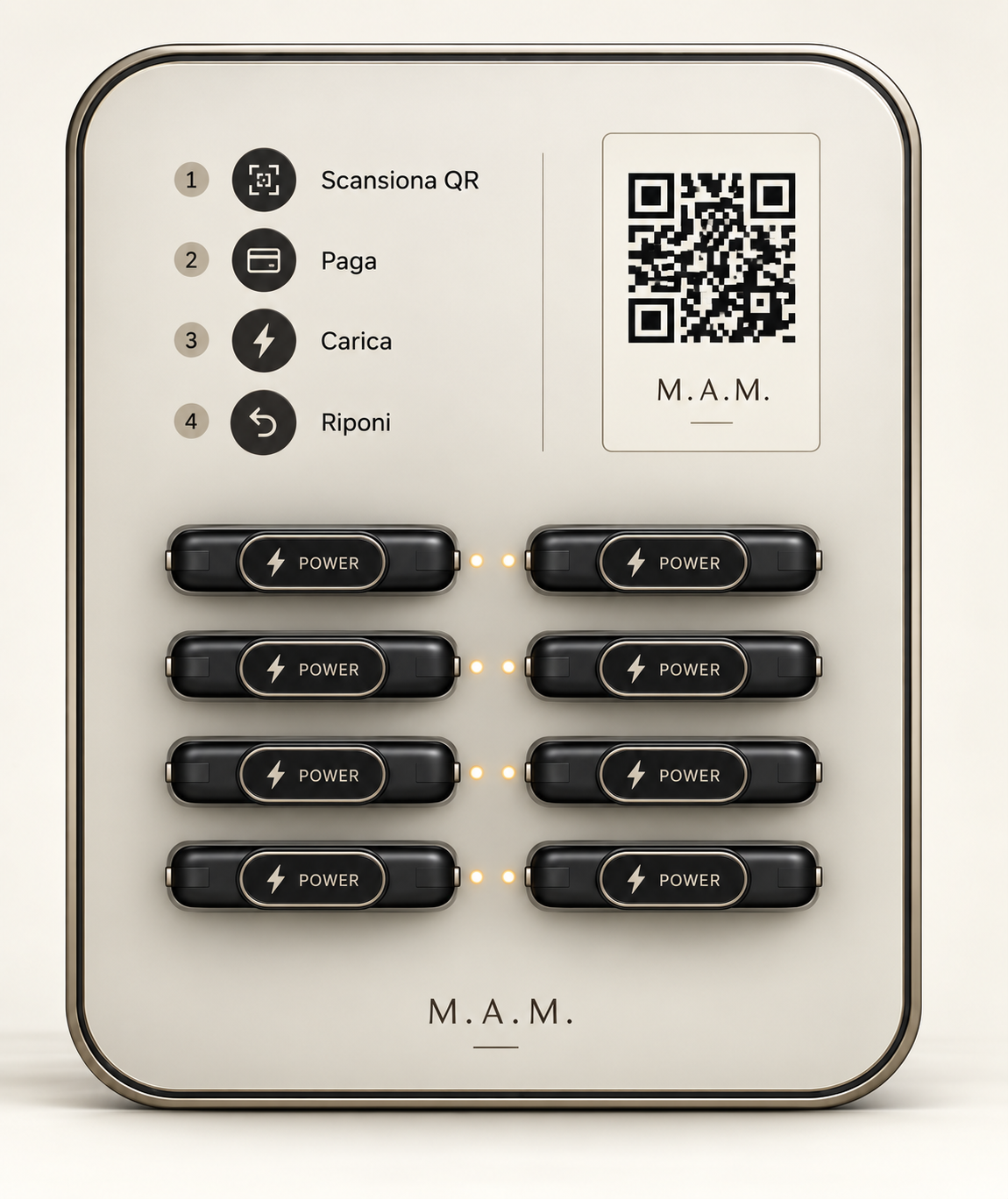 Stazione di noleggio e ricarica powerbank M.A.M.